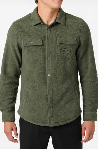 ONEILL GLACIER HIGH PILE OVERSHIRT SUPERFLEECE - DARK OLIVE