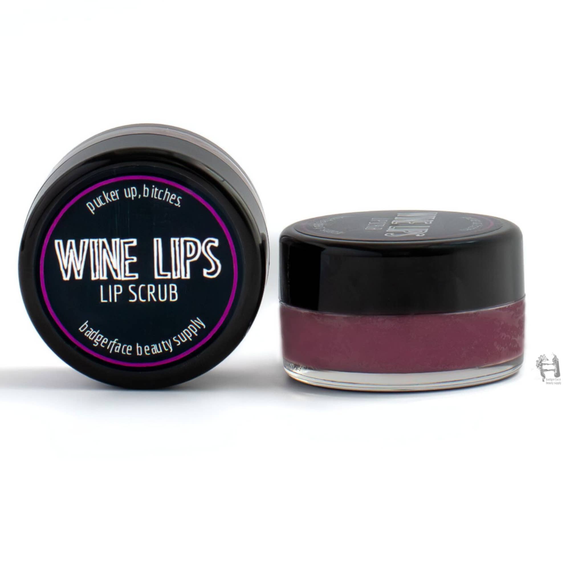 Badgerface Lip Scrub. Wine Lip Scrub. Wine Lover Gifts.