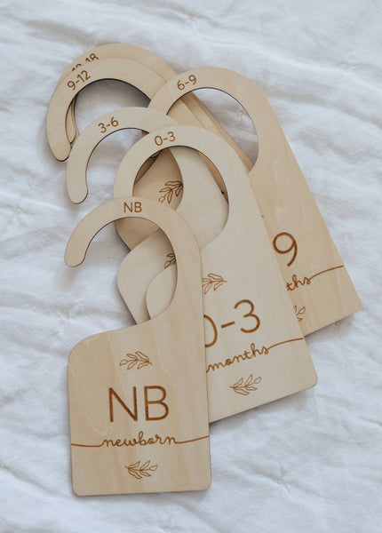 FEPHAS Wooden Baby Hanging Closet Dividers for Nursery Wardrobe- L