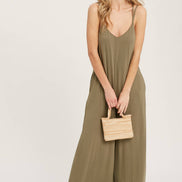BLUIVY CRISS-CROSS BACK WIDE LEG JUMPSUIT