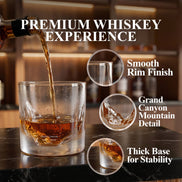 Grand Canyon Crystal Whiskey Glasses, Set of 2