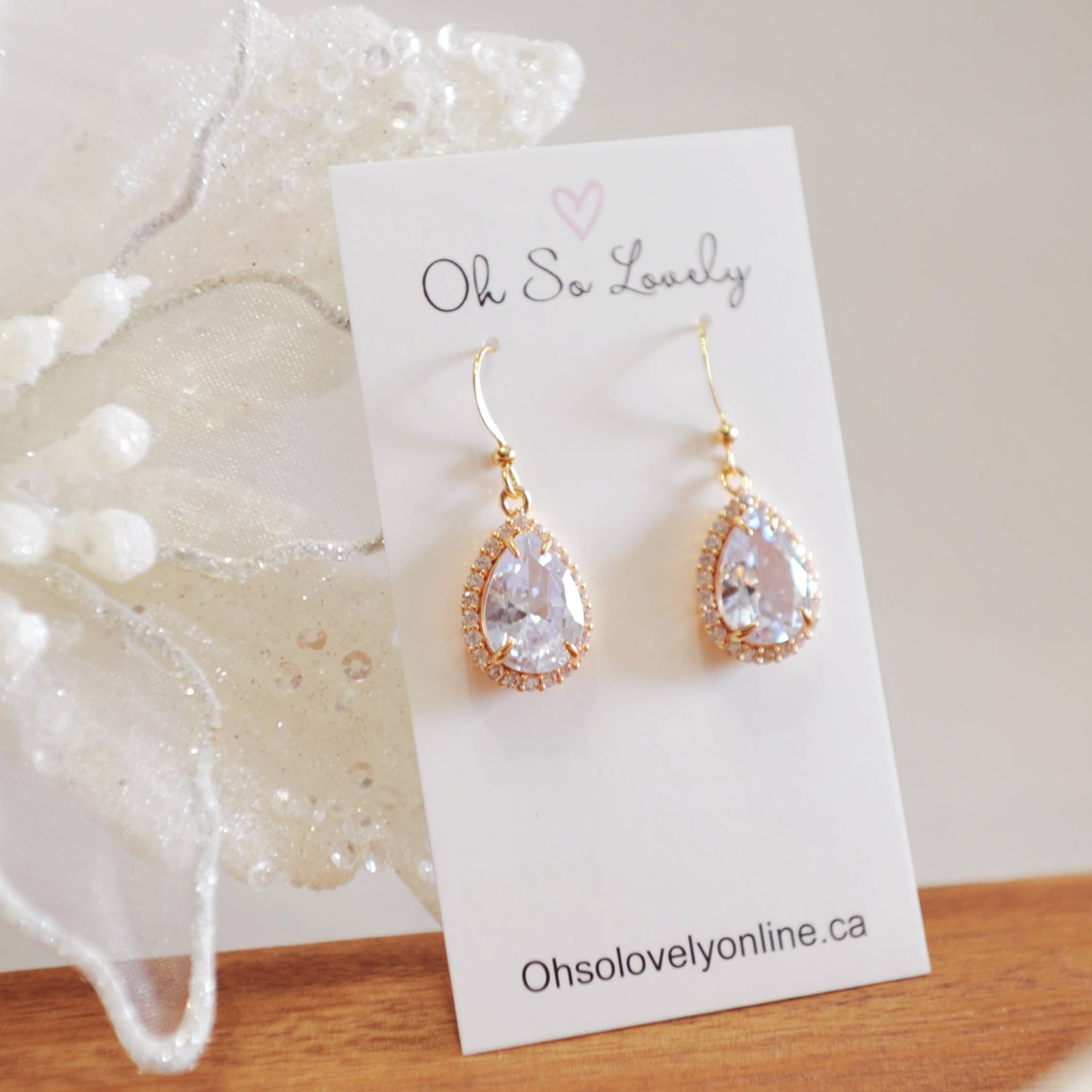 OH SO LOVELY Large Crystal Drop Earrings