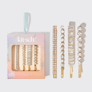 KITSCH Holiday All Dressed up Rhinestone Bobby Pins 4pc Set