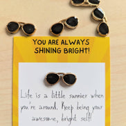 UPLIFTED INK Mini Card with Sunglasses Figurine - Encouragement Gift