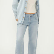 SILVER Relaxed Button-Up Beach Shirt -Moonstone