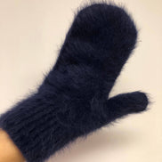 BILLY BAMBOO FLUFFY ANGORA MITTENS - neutral