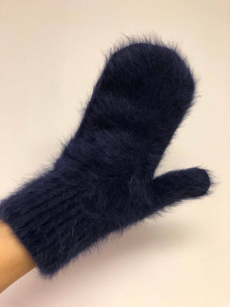 BILLY BAMBOO FLUFFY ANGORA MITTENS - neutral