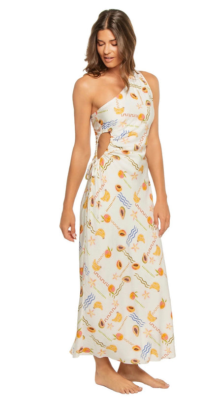 MINK PINK CARMEN ONE SHOULDER MIDI DRESS