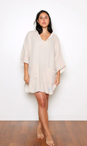 TOFINO THE COCOON | Women's Muslin Surf Poncho-ONE SIZE