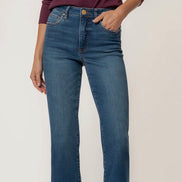 KUT KELSEY HIGH RISE FAB AB ANKLE FLARE WITH WIDE HEM-COOL