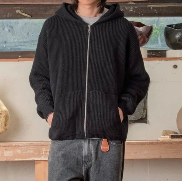 KUWALLA M Ribbed Zip Hoodie