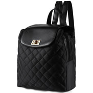 VEGAN LEATHER NYLON QUILTED BACKPACK