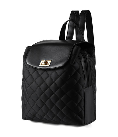 VEGAN LEATHER NYLON QUILTED BACKPACK