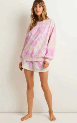 ZSUPPLY LOVERS ONLY TIE DYE SWEATSHIRT-COTTON CANDY