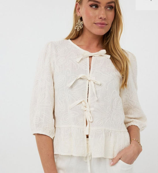 ESQUALO Blouse 3D embroidery
