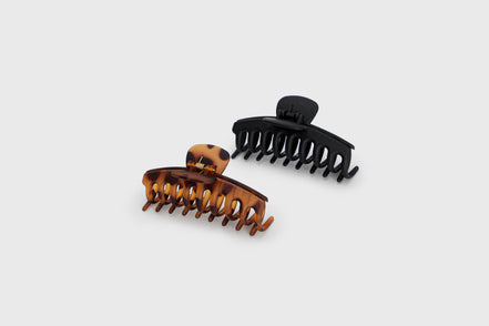 KITSCH Recycled Plastic Oversized Matte Claw Clips 2pc Set