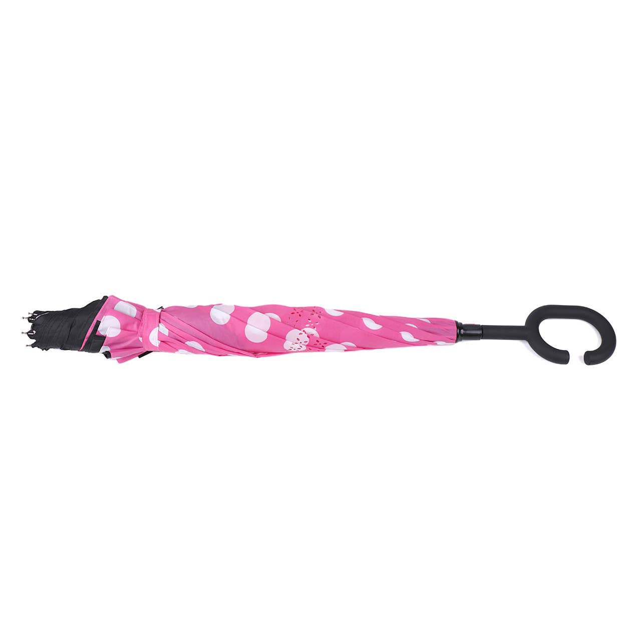 SELINI Pink Big Polka Dot Double Layer Inverted Umbrella - UM18063