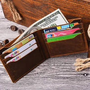Leather Wallet,  Bifold Wallet, Handmade Wallet for Men