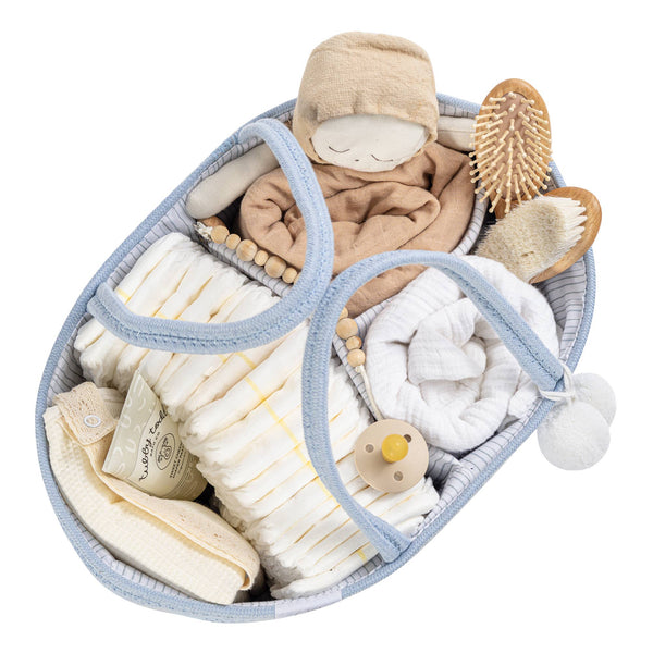 FEPHAS Rope Diaper Caddy | Misty Blue