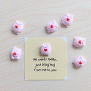UPLIFTED INK Big Hug Tiny Card - Mini Pig Holding Heart Comfort Gift