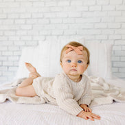 love + wild Oat Checkered Plush Blanket