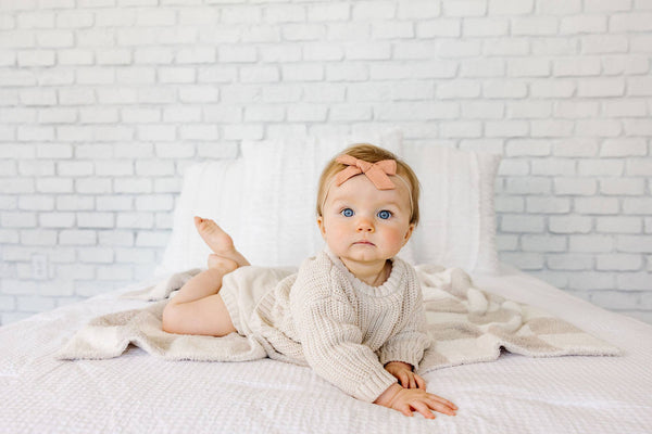 love + wild Oat Checkered Plush Blanket