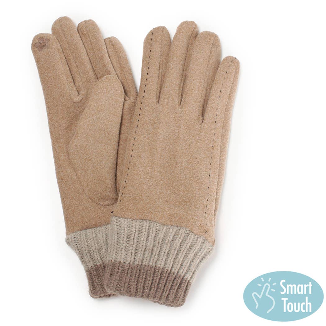 FASHION CITY Knit Cuff Touch Smart Gloves