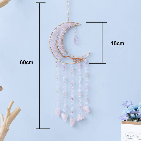 Crystolver 60cm Crystal Tree of Life Moon Dreamcatcher