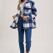 BLUIVY PLAID BRUSHED FLANNEL SHACKET