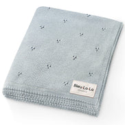 Bleu La La 100% Organic Cotton Pointelle Swaddle Receiving Baby Blanket