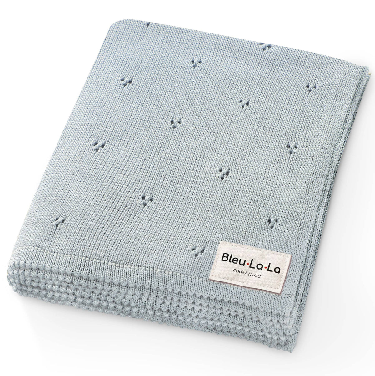 Bleu La La 100% Organic Cotton Pointelle Swaddle Receiving Baby Blanket