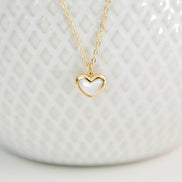 OH SO LOVELY Aisha Mother of Pearl Heart Necklace 