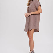 BLUIVY BUTTON UP SHIRT DRESS WITH POCKET