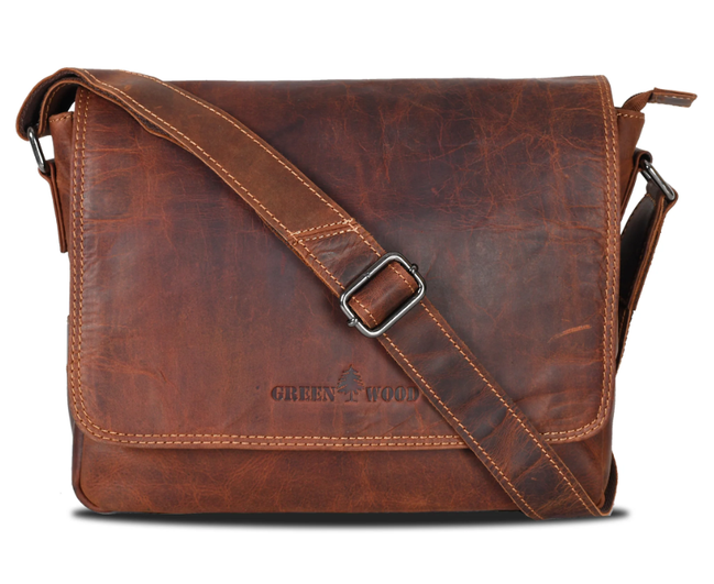 GREENWOOD LEATHER Smart Messenger Steven Mini 11"-GW113