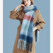 JC SUNNY FASHION Oversized Colorful Cozy Long Fringe Fuzzy Scarf