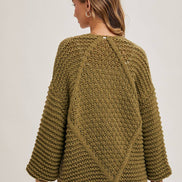 BLUIVY CHUNKY CABLE CARDIGAN