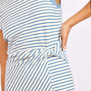 SAGE THE LABEL BSBY BUD STRIPE DRESS-BLUE IVORY