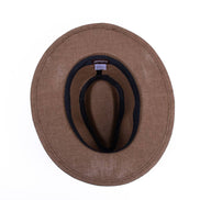 SELINI Men's S/S Flat Brim Black Banded Fashion Fedora hat-FSS17137