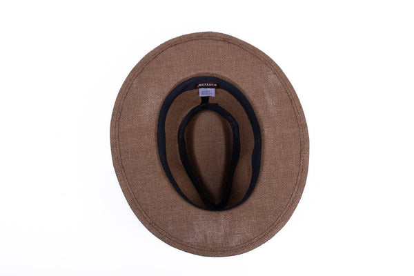 SELINI Men's S/S Flat Brim Black Banded Fashion Fedora hat-FSS17137