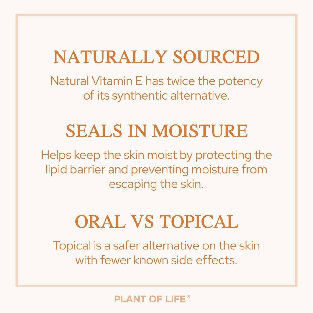 Plant of Life Vitamin E Oil | Natural | Face, Skin & Hair Care |Tocopherol