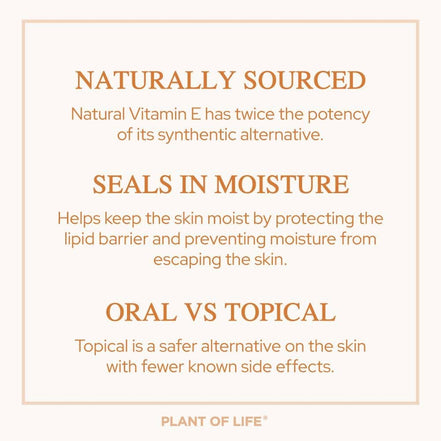 Plant of Life Vitamin E Oil | Natural | Face, Skin & Hair Care |Tocopherol