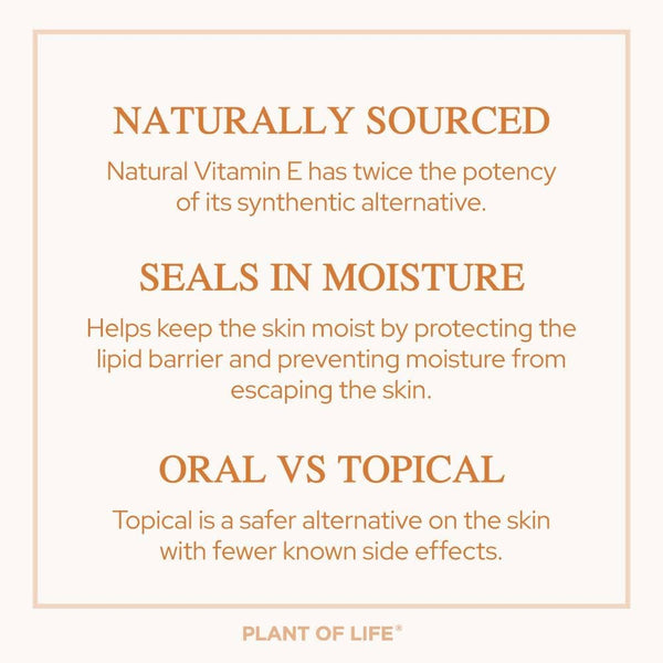 Plant of Life Vitamin E Oil | Natural | Face, Skin & Hair Care |Tocopherol