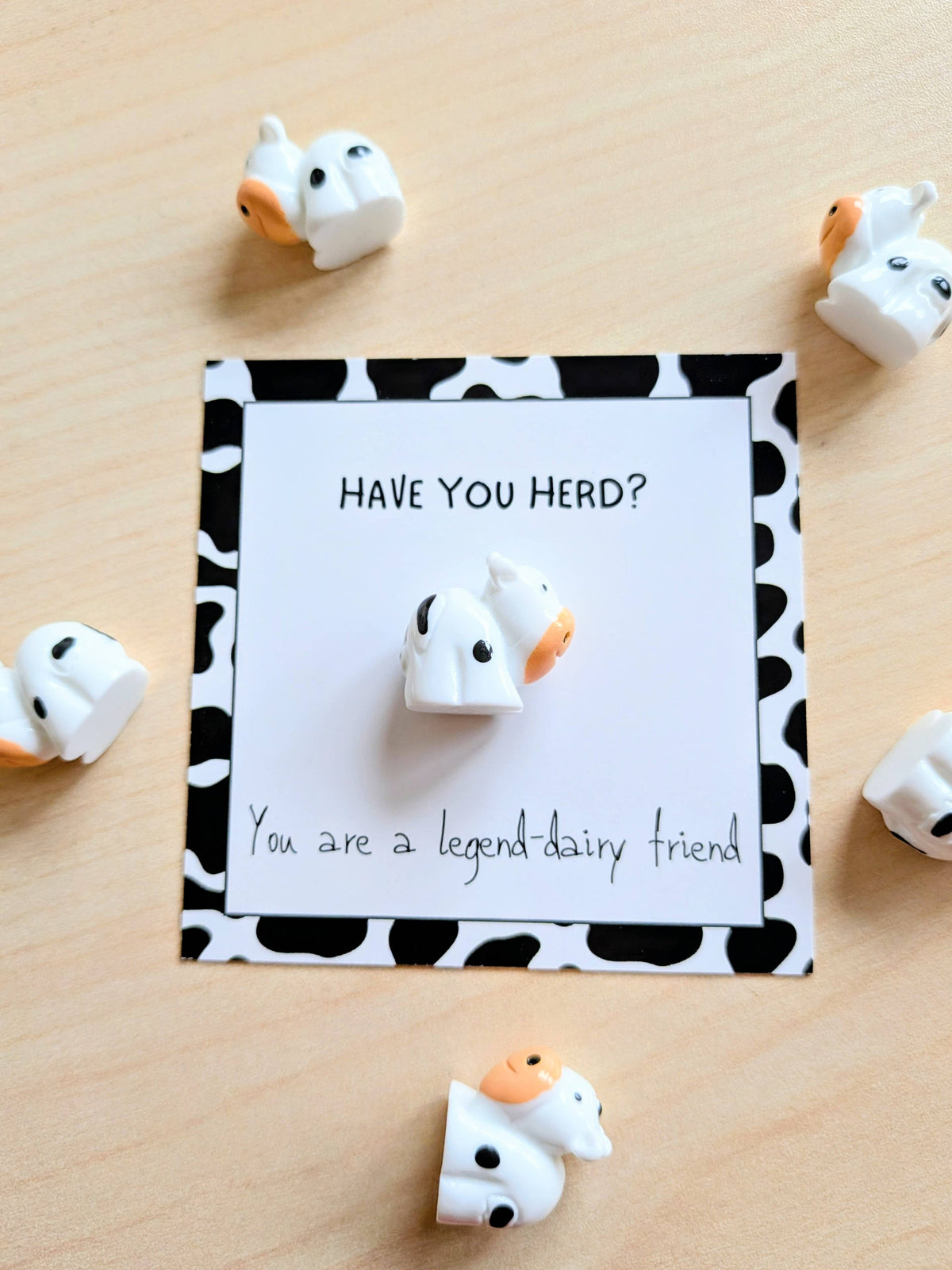 UNLIFTED INK Legendary Friend Card & Cow Figurine with Personal Note