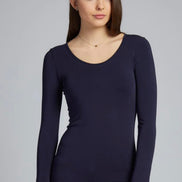 C'EST MOI BAMBOO LS SCOOP NECK TOP