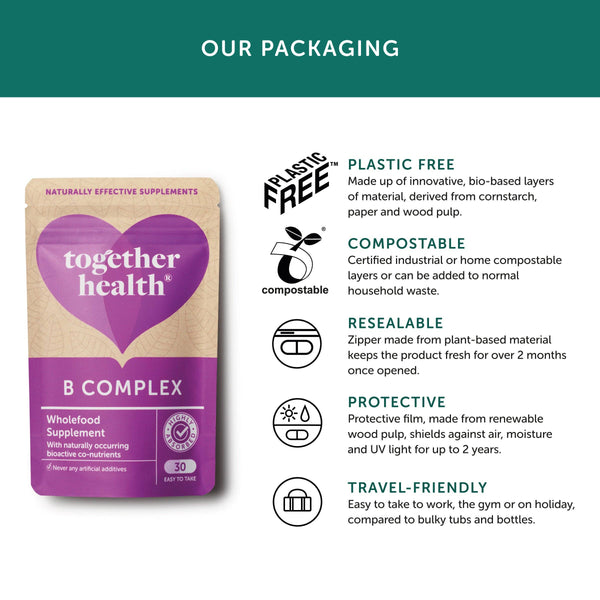 Together Health B Complex Vitamin – Vegan Supplement – 30 Capsules