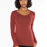 C'EST MOI BAMBOO LS SCOOP NECK TOP