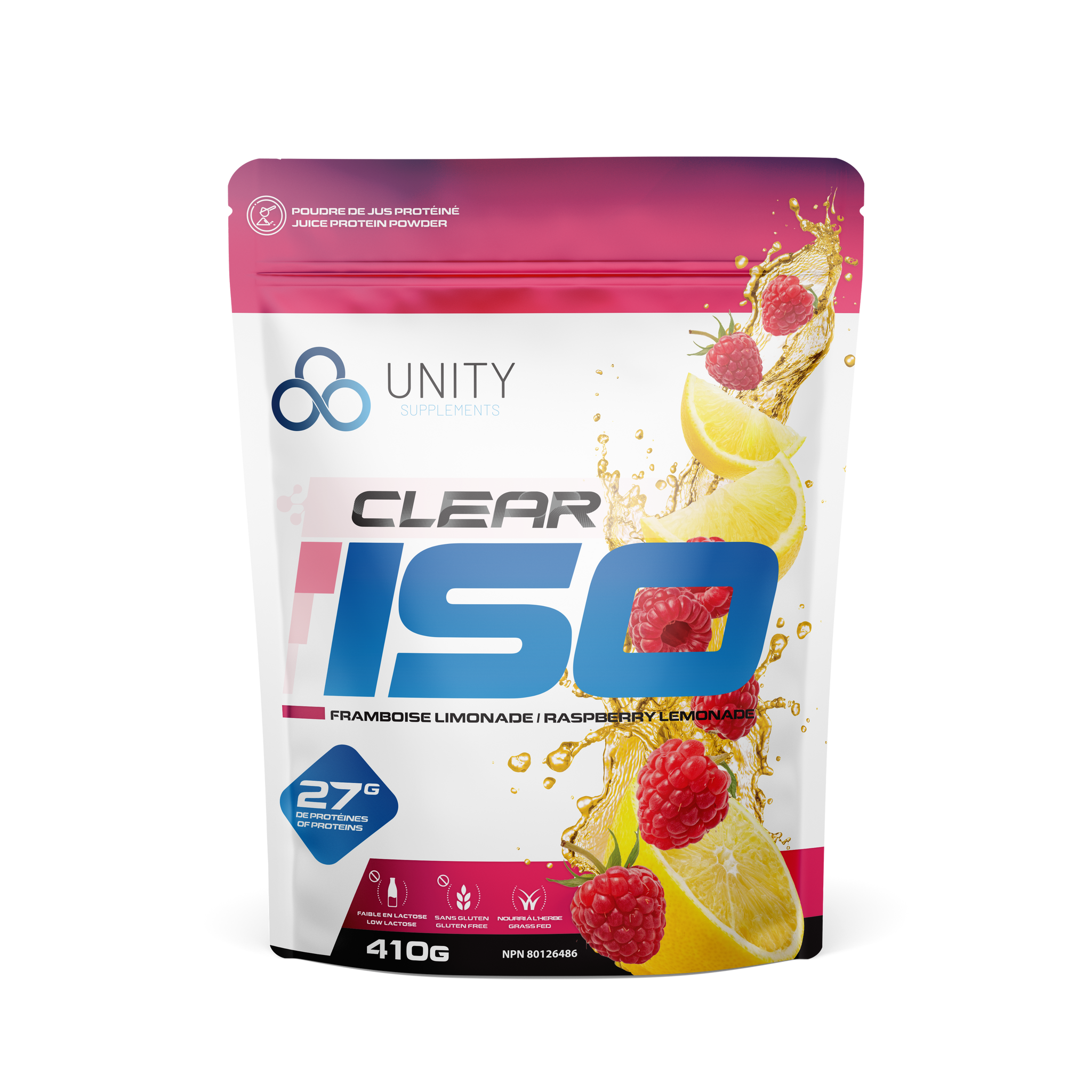 Unity Juice Protein - Raspberry Lemonade 410g