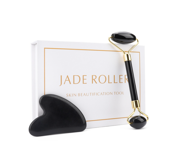 Crystolver Black Jade Roller & Gua Sha Set