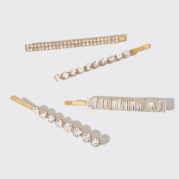 KITSCH Holiday All Dressed up Rhinestone Bobby Pins 4pc Set