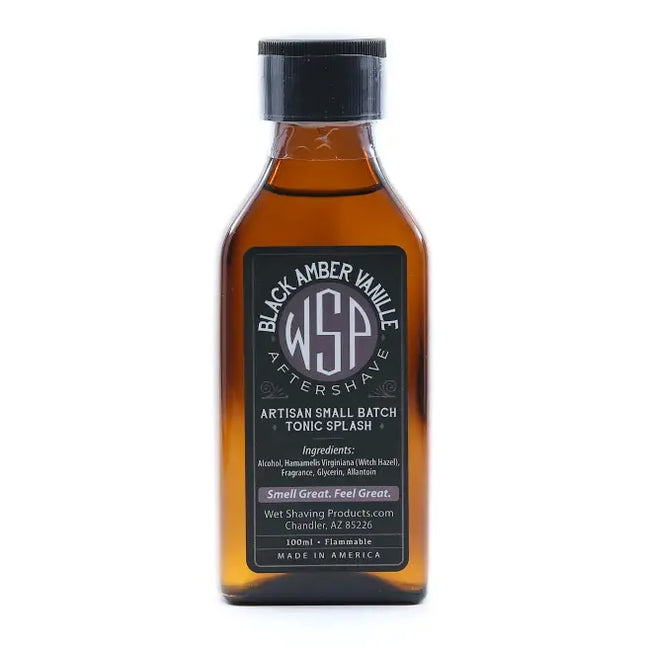 WET SHAVING Aftershave Splash - Black Amber Vanille